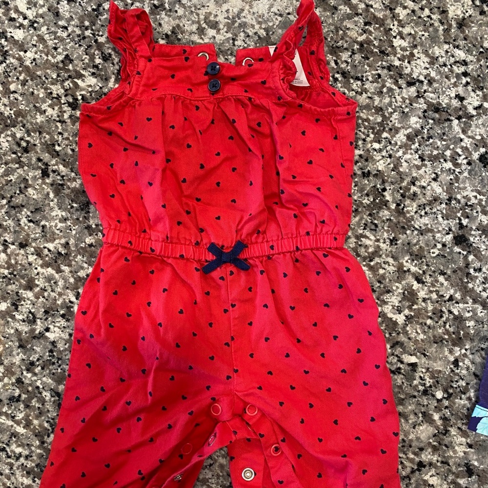 Girls 3 month heart romper